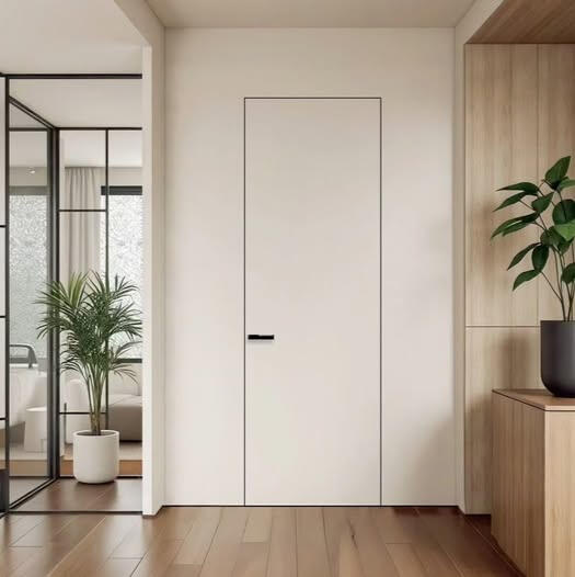 Less Door. More Architecture. Invisible doors allow the wall, cabinetry and interior architecture to remain visually uninterrupted. Paint the door to match the wall or specify a finish that becomes part of the overall design.
