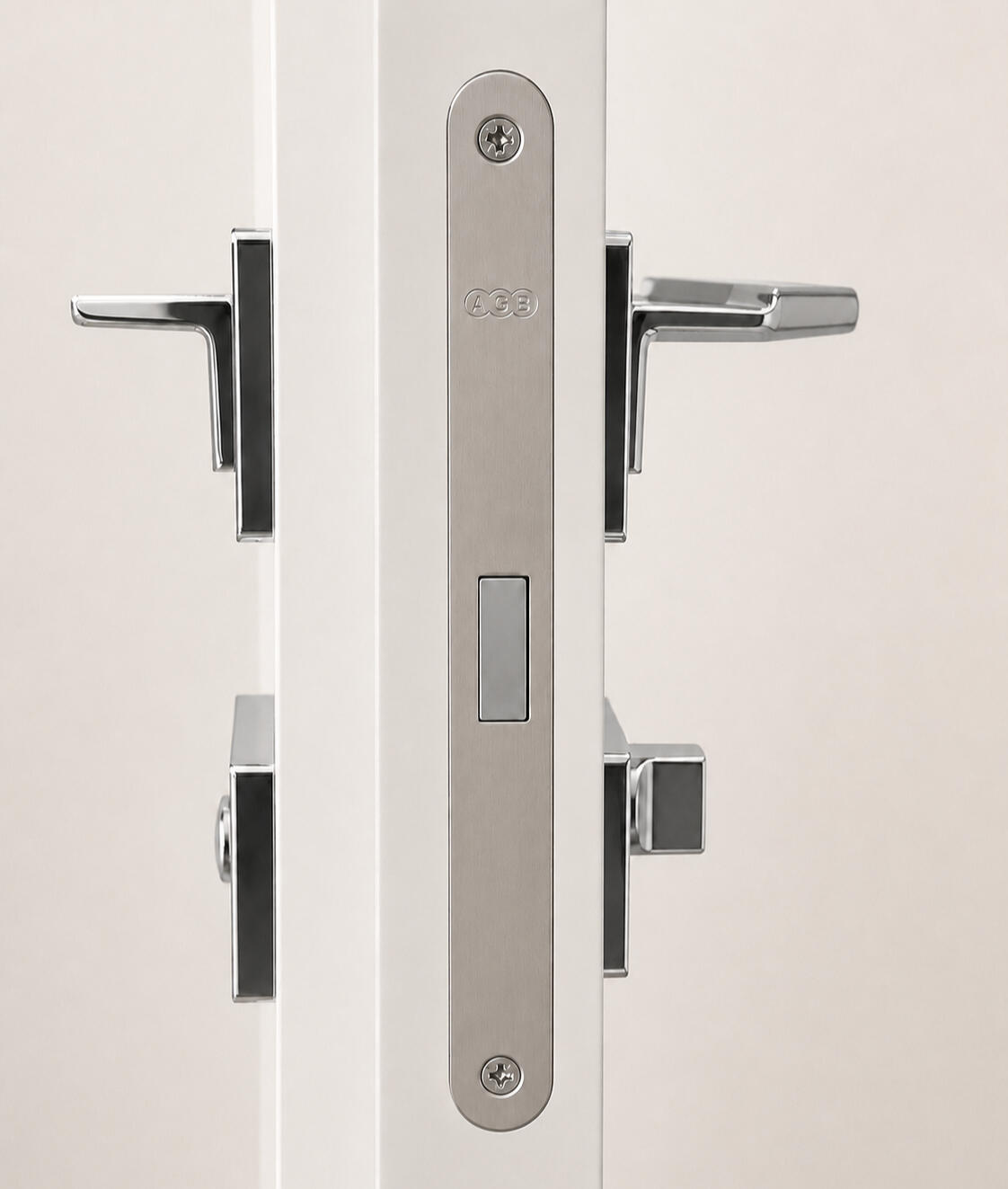 AGB Magnetic Lock Integrated magnetic locking system factory-prepared for the door slab and frame. Made in Italy Included